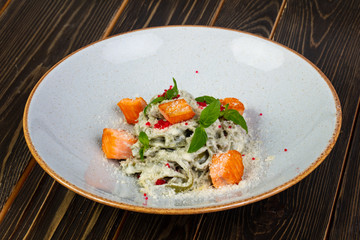 Pasta with salmon