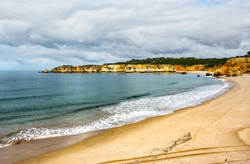 Alemao Beach, Praia do Alemao, in Portimao, in south Portugal. Portimao, Algarve region.