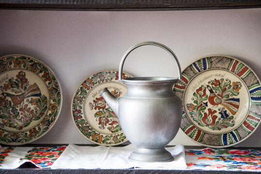 Traditional Romanian earthenware pottery in Buzau - Romania