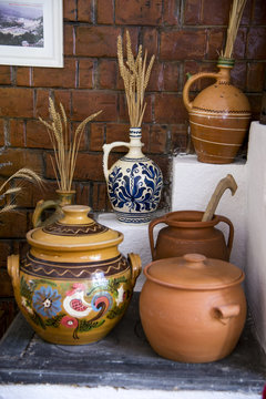 Traditional Romanian earthenware pottery in Buzau - Romania