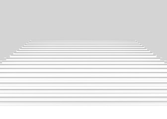 3d rendering. front view of white staircase up background.
