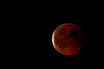 Total lunar eclipse on July 27, 2018, photographed from the palatinate forest in Germany.
