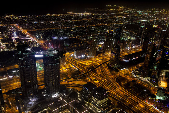 Cityscape of Dubai in UAE during the night