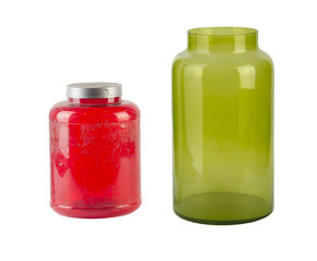 glass vases isolated on white background