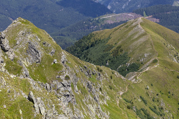 hiking trail to mountain boesenstein in styria, austria