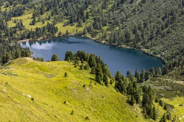 Tuinposter mountain lake scheibelsee near rottenmann, in the low tauern, styria, rottenmanner tauern, austria © Lunghammer