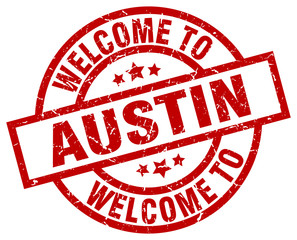 welcome to Austin red stamp