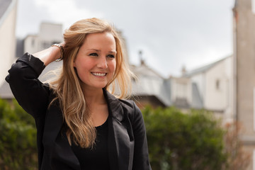 Beautiful Young Woman in Montmartre