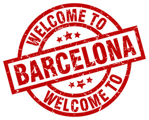welcome to Barcelona red stamp