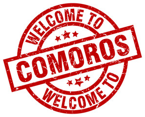 welcome to Comoros red stamp