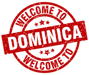 welcome to Dominica red stamp