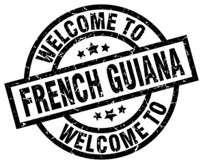 welcome to French Guiana black stamp