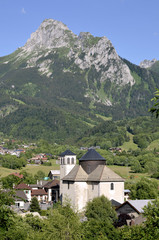 Church of village Bernex in the french Alps, commune in The Haute-Savoie department in the Rhône-Alpes region in south-eastern France.