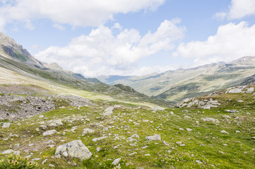 Flüela, Flüelapass, Susch, Passstrasse, Bergstrasse, Passhöhe, Alpen, Graubünden, Wanderweg, Unterengadin, Sommer, Schweiz