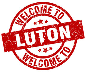 welcome to Luton red stamp