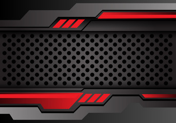 Abstract red dark gray circle mesh design modern futuristic style background vector illustration.