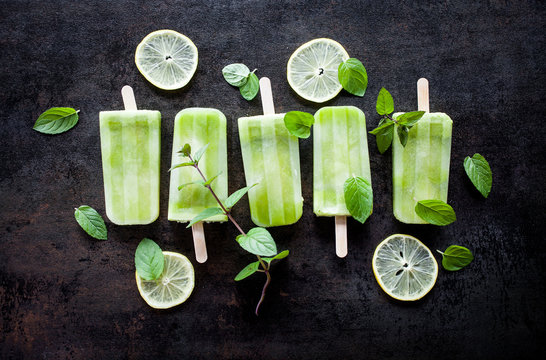 Green juice popsicles