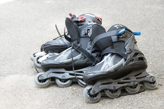 Rollers ready to hire on the asphalt