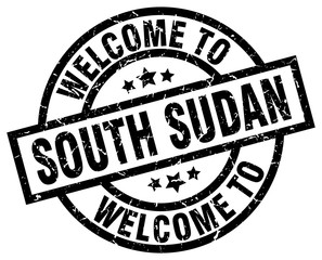 welcome to South Sudan black stamp