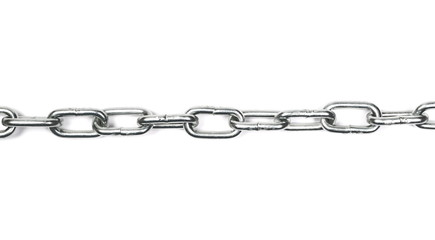 Obraz premium metal chain isolated on white background, top view