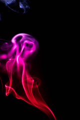 Obraz premium Abstract smoke isolated on black background. (Pink and Red colors) No. 2