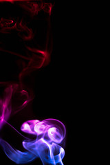 Obraz premium Abstract smoke isolated on black background. (Red Pink Blue colors) No. 2