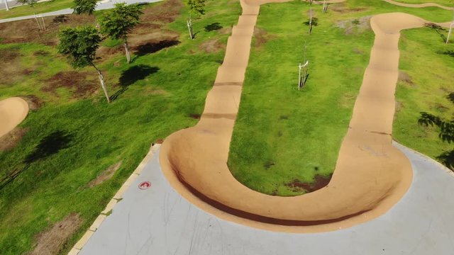 A wavy path for the Skateboard and bicyclists in the Ecko Park Hadera Israel