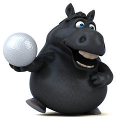 Naklejka premium Fun horse - 3D Illustration