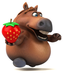 Naklejka premium Fun horse - 3D Illustration