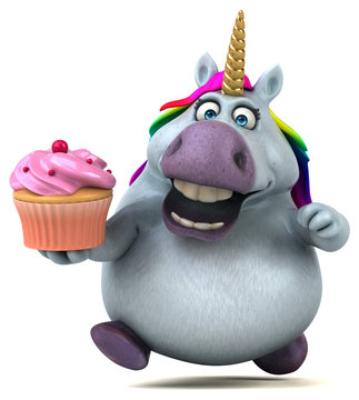 Fun Unicorn - 3D Illustration