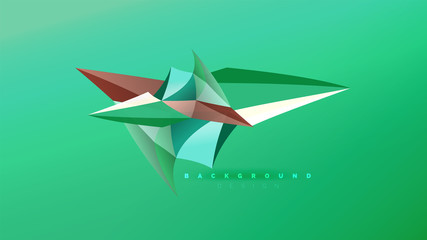 Abstract background - geometric origami style shape composition, triangular low poly design concept. Colorful trendy minimalistic illustration
