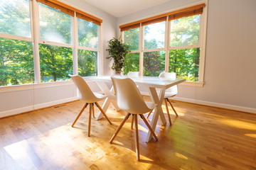 Kitchen dining table and chairs bright interior room