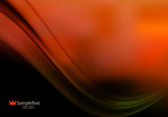 Background of warm shades with predominance of orange color with a strip like cloth.