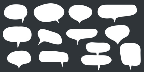 Set of speech bubbles. Blank empty vector white speech bubbles. Cartoon balloon word design.