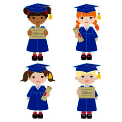 Children with diploma