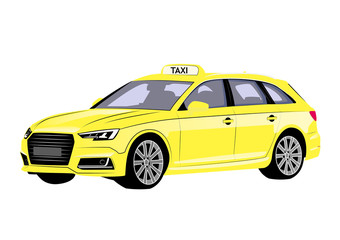 Taxi yellow sedan station wagon