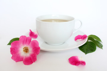 Fototapeta na wymiar Cup of rose tea 