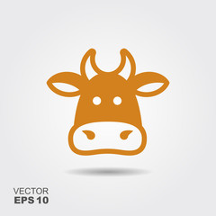 Cow head icon isolated on white background