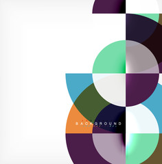 Minimal circle abstract background design, multicolored template for business or technology presentation or web brochure cover layout, wallpaper