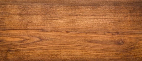 Foto op Aluminium Walnoot houtstructuur. Super lange walnoot planken textuur achtergrond. © Guiyuan