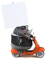 Fun rhino - 3D Illustration