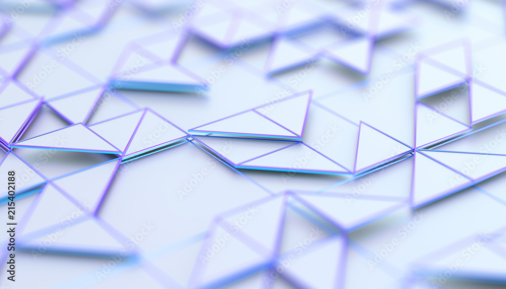 Poster abstract 3d rendering of geometric surface. composition with triangles. futuristic modern background