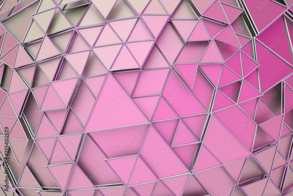 Poster abstract 3d rendering of geometric surface. composition with triangles. futuristic modern background