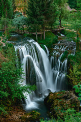 Fototapeta premium Beautiful waterfall at famous Rastoke village in Slunj, Coratia.