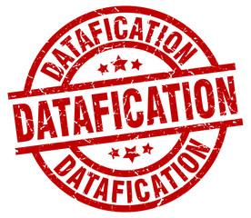 datafication round red grunge stamp