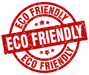 eco friendly round red grunge stamp