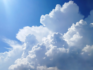 Beautiful large voluminous clouds in the sky background