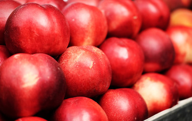 Red peaches background
