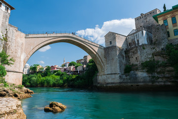 View of historic Mostar city in Bosnia and Herzegovina.