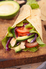 sandwich wrap, tortilla bread and vegetable